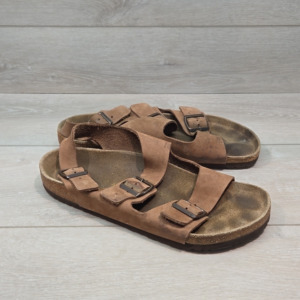 Birkenstock Milano Mens Leather Sandals Flats shoes sz 45/12 Regular